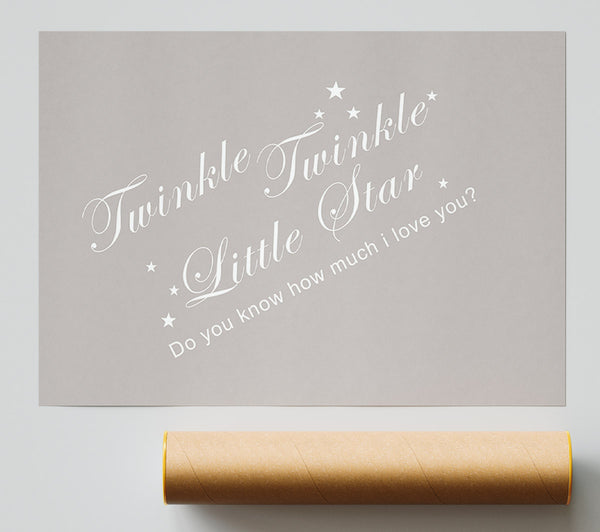 Nursery Quote Twinkle Twinkle Little Star 2 Beige