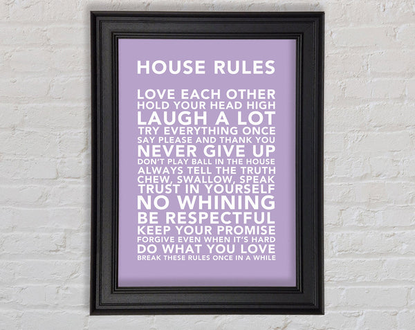 Family Quote House Rules 3 Lilac