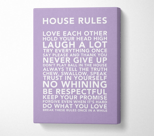 Family Quote House Rules 3 Lilac