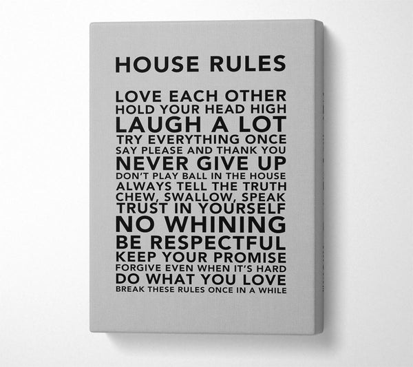 Family Quote House Rules 3 Grey