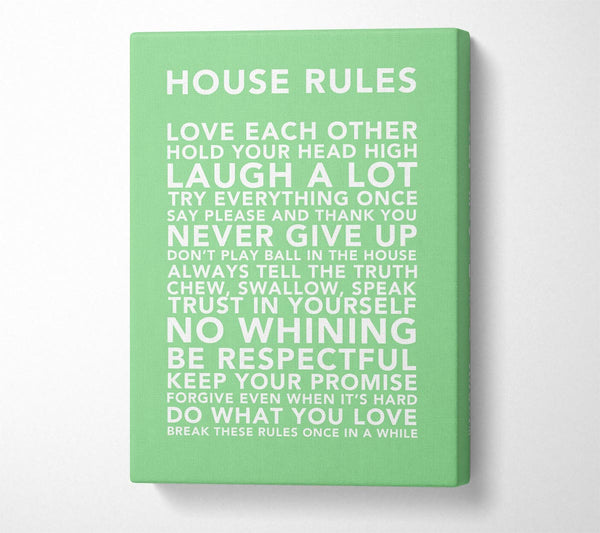 Family Quote House Rules 3 Green