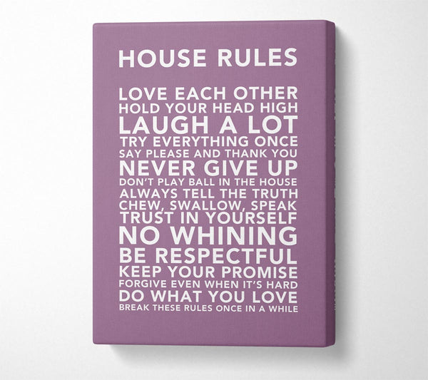 Family Quote House Rules 3 Dusty Pink