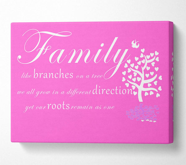 Family Quote Family Like Branches On A Tree Vivid Pink