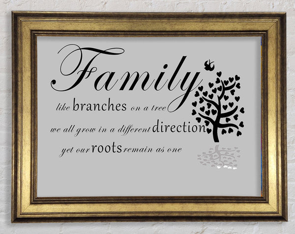 Family Quote Family Like Branches On A Tree Grey