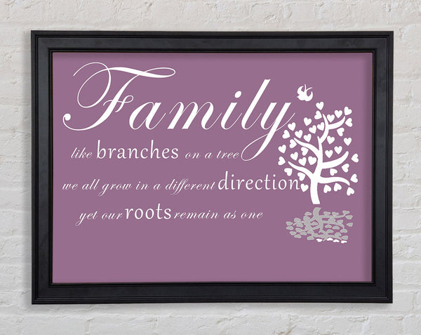 Family Quote Family Like Branches On A Tree Dusty Pink