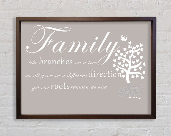 Family Quote Family Like Branches On A Tree Beige