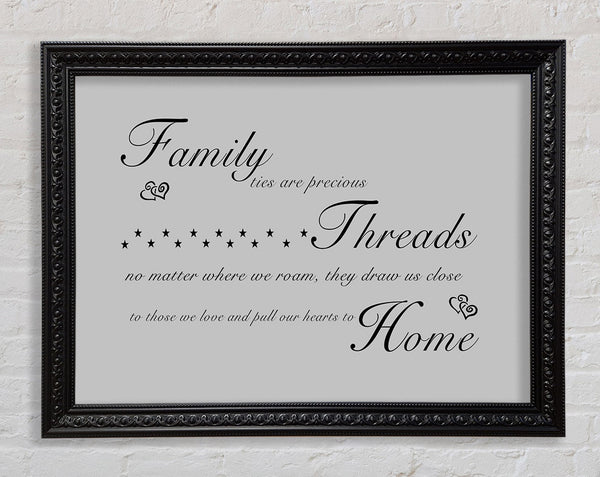 Family Quote Family Ties Are Precious Grey