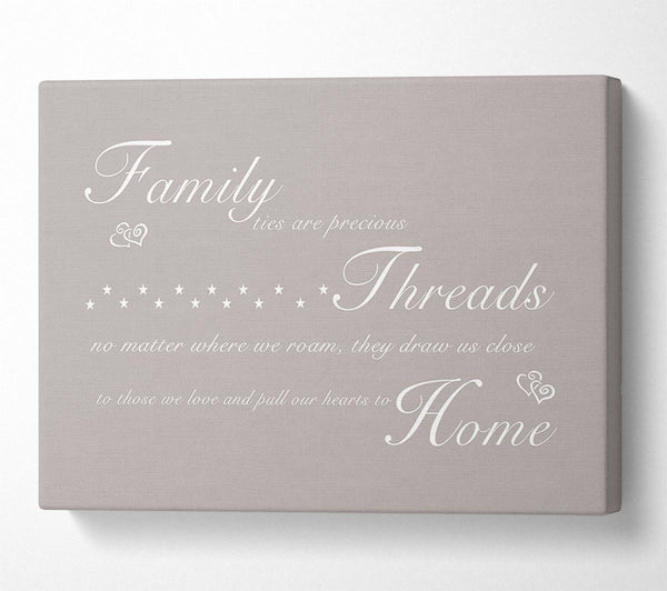 Family Quote Family Ties Are Precious Beige