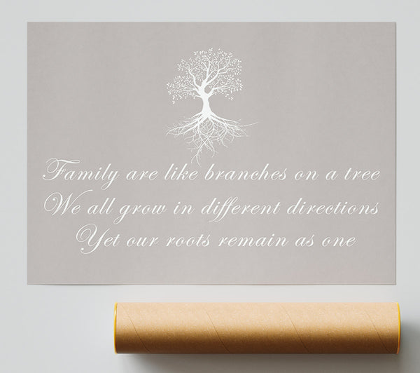 Family Quote Family Are Like Branches Beige