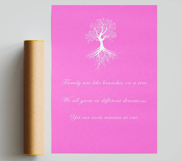 Family Quote Family Are Like Branches 2 Vivid Pink