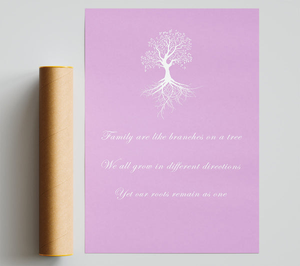 Family Quote Family Are Like Branches 2 Pink