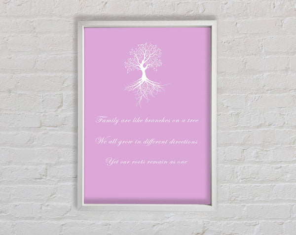 Family Quote Family Are Like Branches 2 Pink