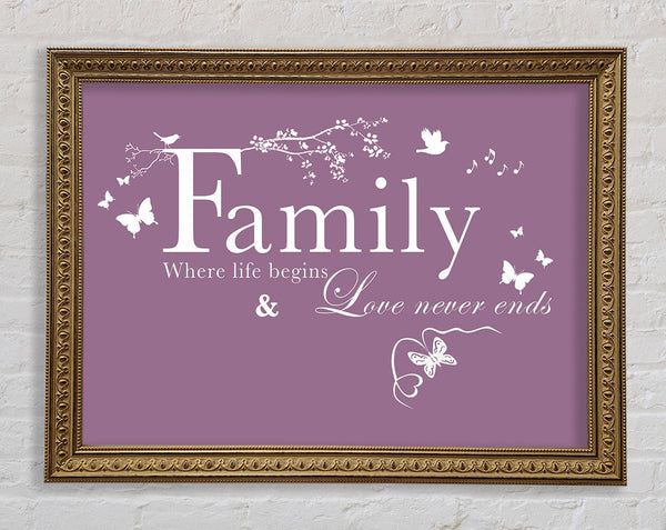 Family Quote Family Where Life Begins Dusty Pink