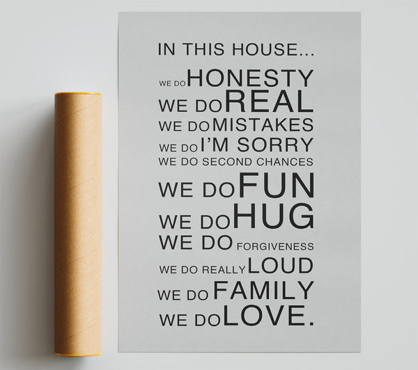 Family Quote In This House Grey