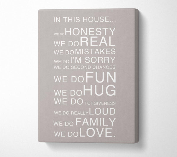 Family Quote In This House Beige