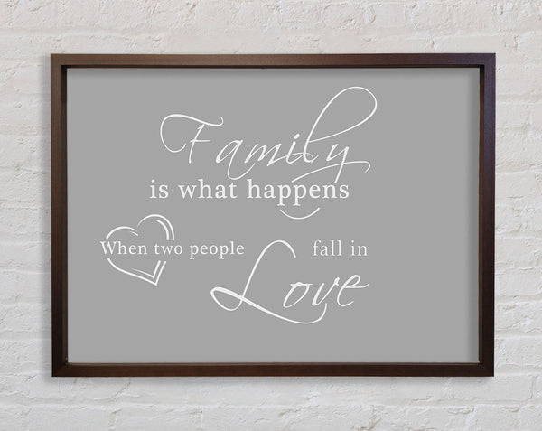 Family Quote Family Is What Happens Grey White