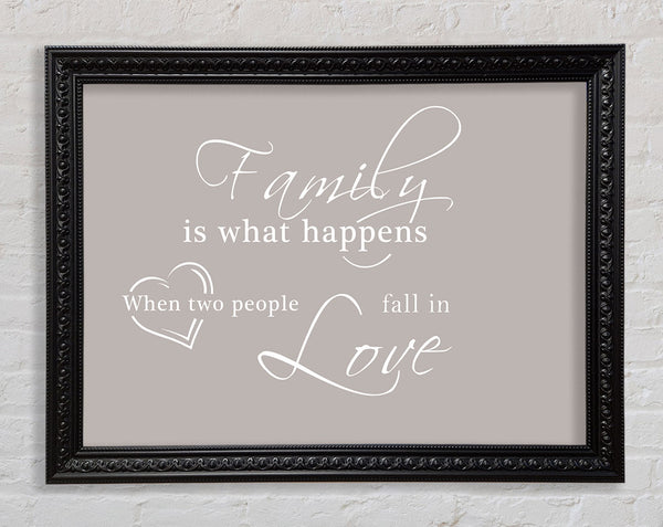 Family Quote Family Is What Happens Beige