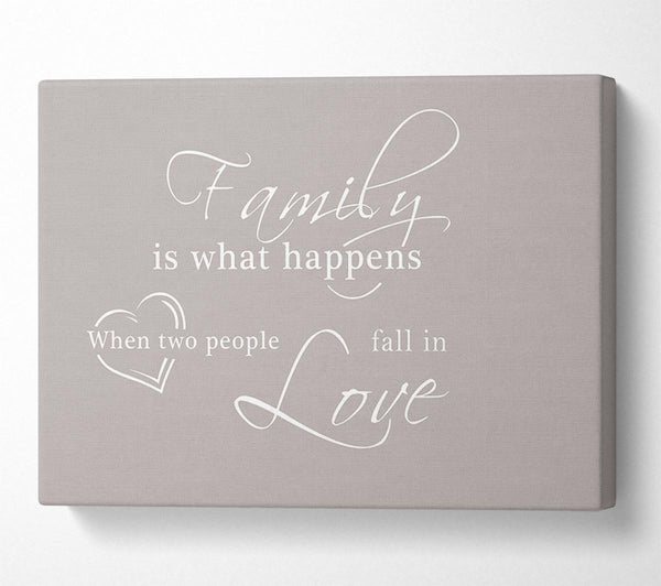 Family Quote Family Is What Happens Beige