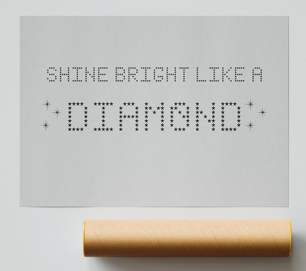 Music Quote Shine Bright Rihanna Grey