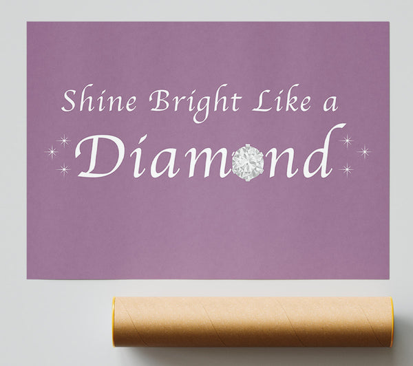 Music Quote Shine Bright Like A Diamond Rihanna Dusty Pink