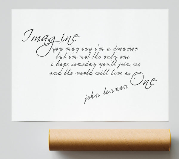 Music Quote Imagine John Lennon White