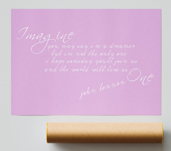 Music Quote Imagine John Lennon Pink