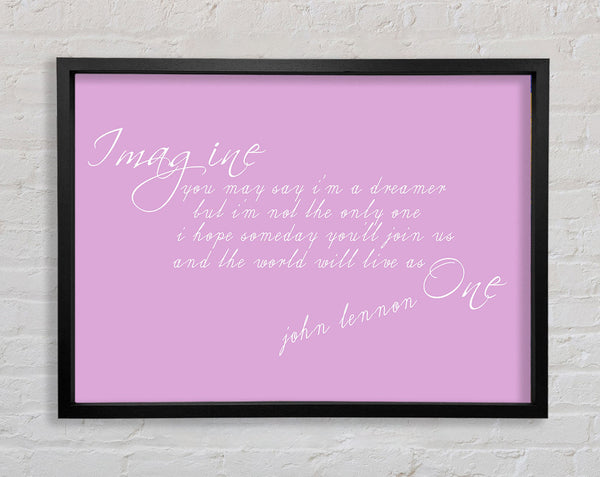 Music Quote Imagine John Lennon Pink