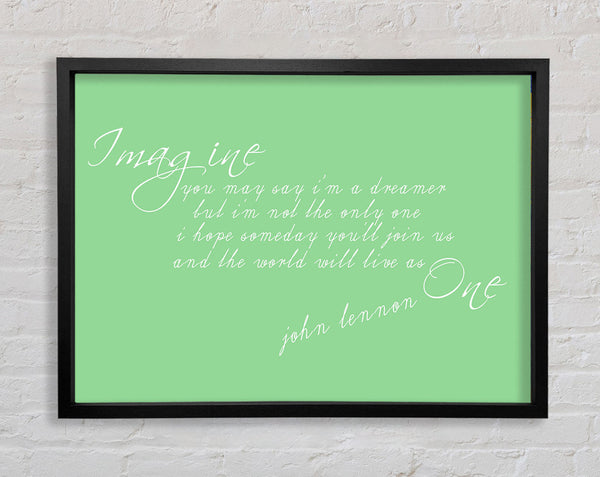 Music Quote Imagine John Lennon Green