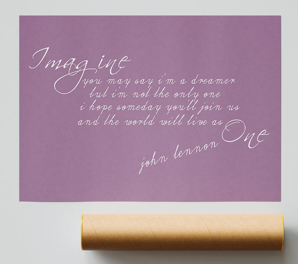 Music Quote Imagine John Lennon Dusty Pink