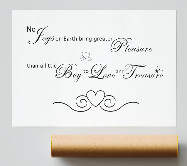 Boys Room Quote No Joys On Earth Bring Pleasure White