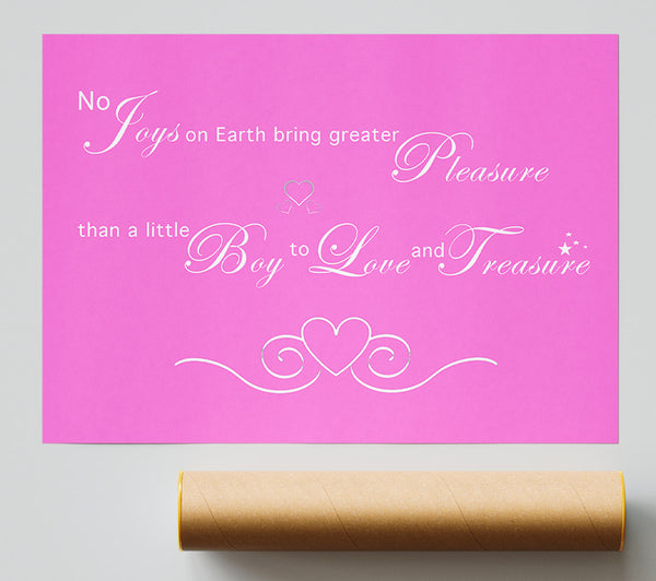 Nursery Quote No Joys On Earth Bring Pleasure Vivid Pink