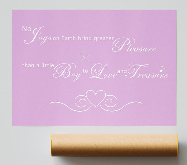 Nursery Quote No Joys On Earth Bring Pleasure Pink