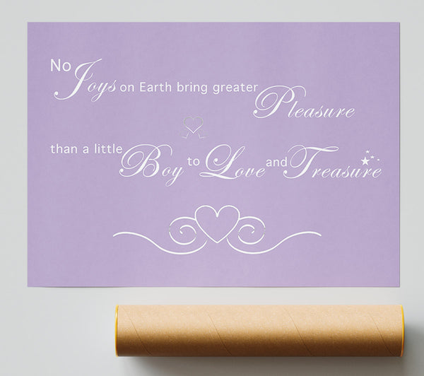 Nursery Quote No Joys On Earth Bring Pleasure Lilac