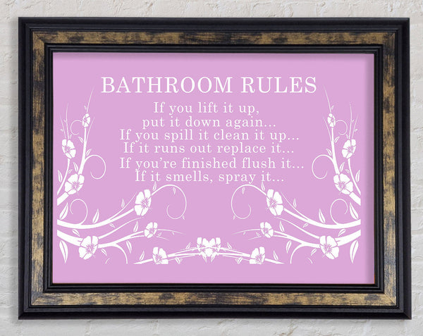 Bathroom Quote Bathroom Rules 2 Pink