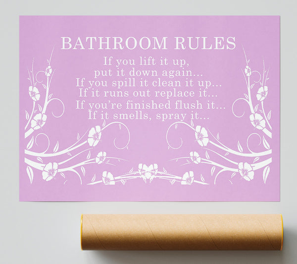 Bathroom Quote Bathroom Rules 2 Pink