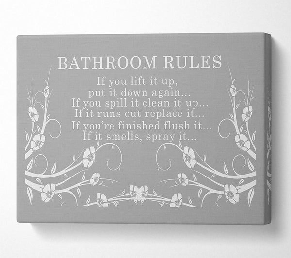 Bathroom Quote Bathroom Rules 2 Grey White