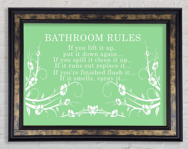 Bathroom Quote Bathroom Rules 2 Green