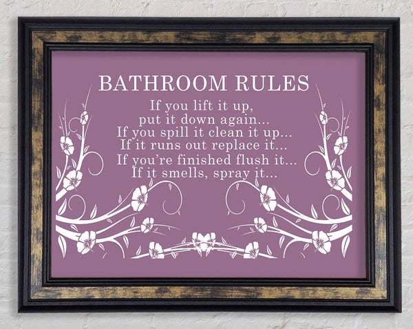 Bathroom Quote Bathroom Rules 2 Dusty Pink