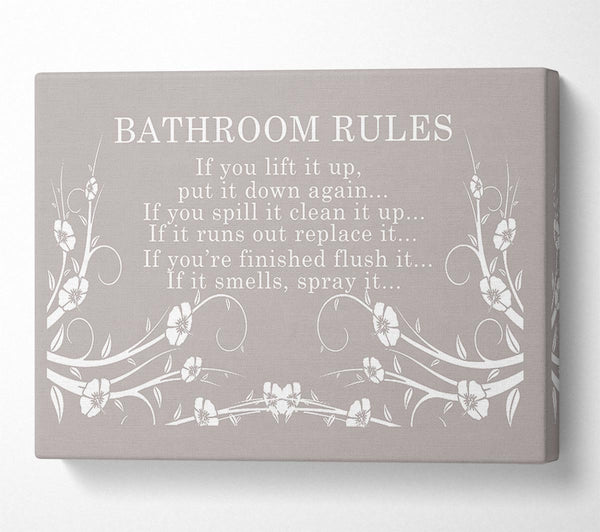 Bathroom Quote Bathroom Rules 2 Beige