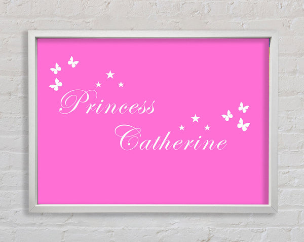 Girls Room Quote Your Own Name Princess Vivid Pink