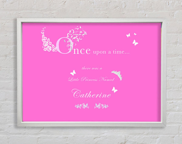 Girls Room Quote Once Upon A Time Your Name Vivid Pink