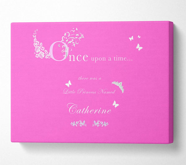 Girls Room Quote Once Upon A Time Your Name Vivid Pink