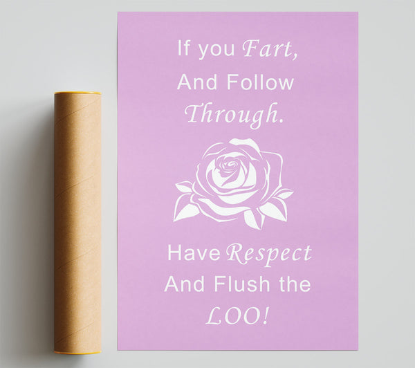 Bathroom Quote If You Fart Pink