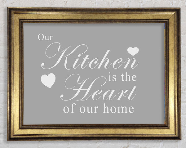 Kitchen Quote Our Kitchen Is The Heart Grey White