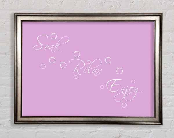 Bathroom Quote Soak Relax Enjoy Pink