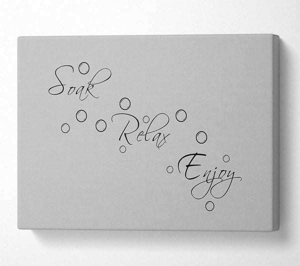 Bathroom Quote Soak Relax Enjoy Grey