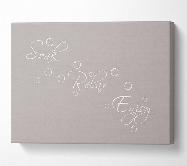 Bathroom Quote Soak Relax Enjoy Beige