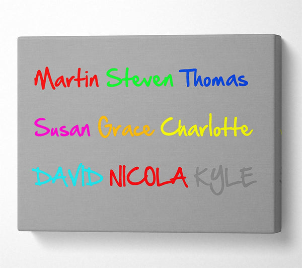 Your Name In A Choice Of Colours Grey White