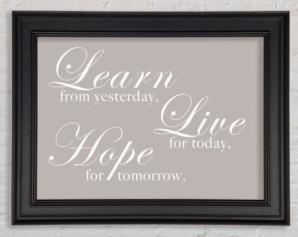 Learn Live Hope Beige