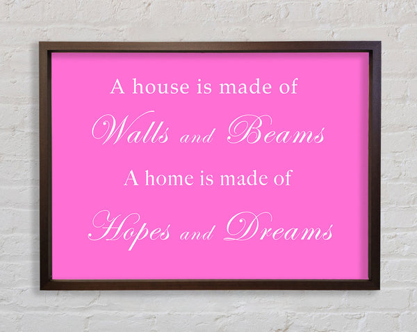 Home Quote Walls n Beams Hopes n Dreams Vivid Pink